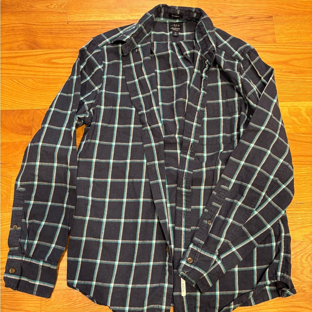 J. Crew Navy Blue Lightweight Brushed Twill Shirt
